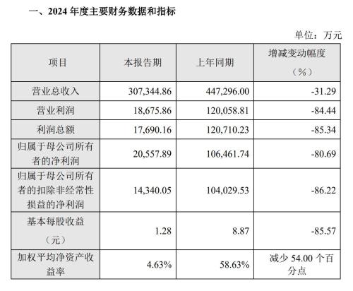 艾罗能源2024年业绩降八成(图1)